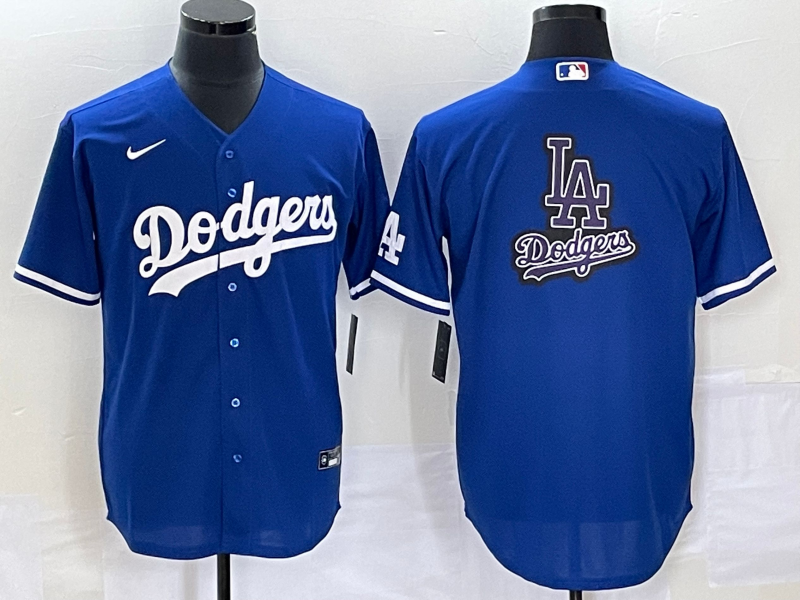 Men's Los Angeles Dodgers Blue Team Big Logo Cool Base Stitched Baseball Jersey Men's Los Angeles Dodgers Blue Team Big Logo Cool Base Stitched Baseball Jersey